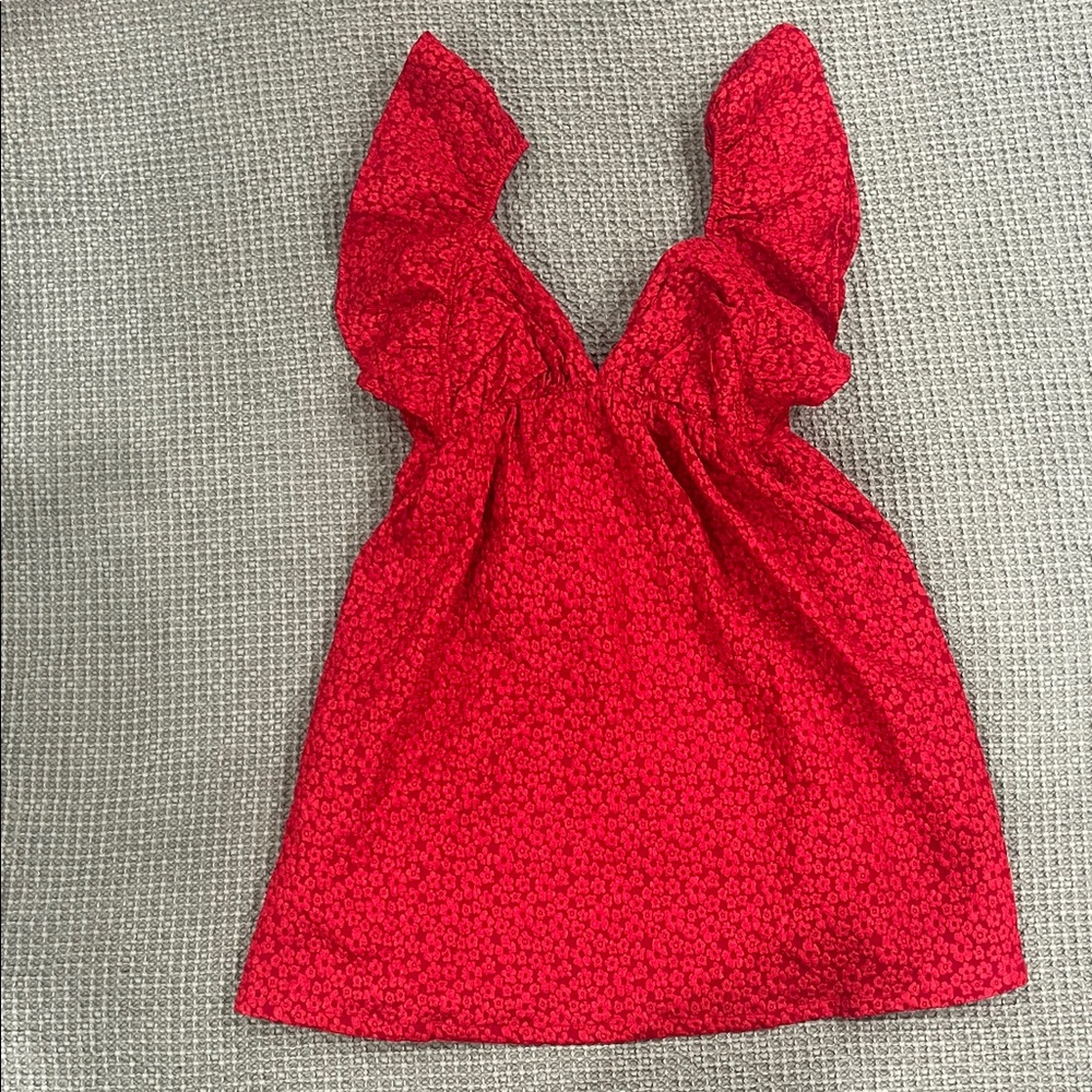 Red Floral Mini Dress